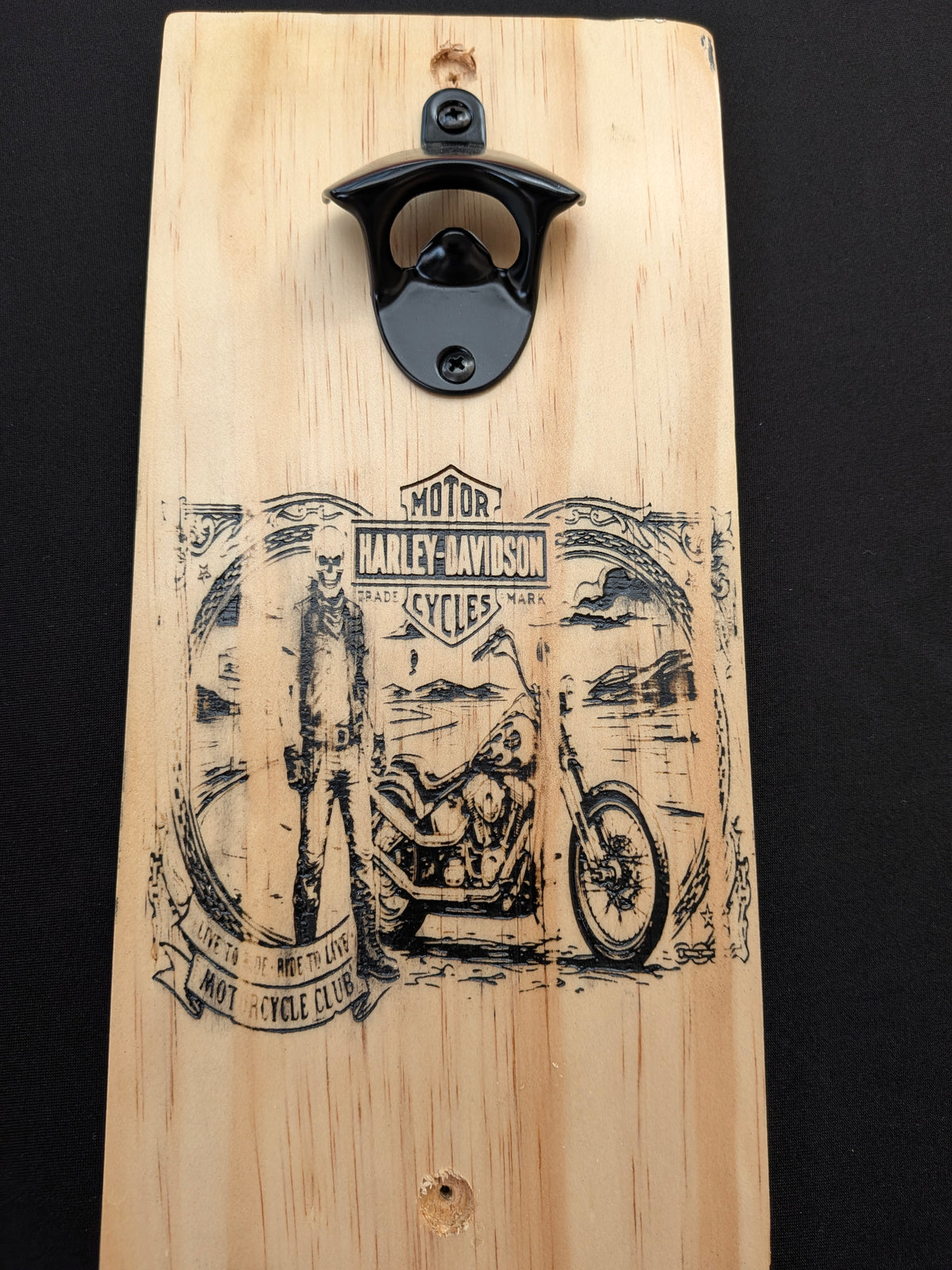Wooden wall/fence beer bottle openers