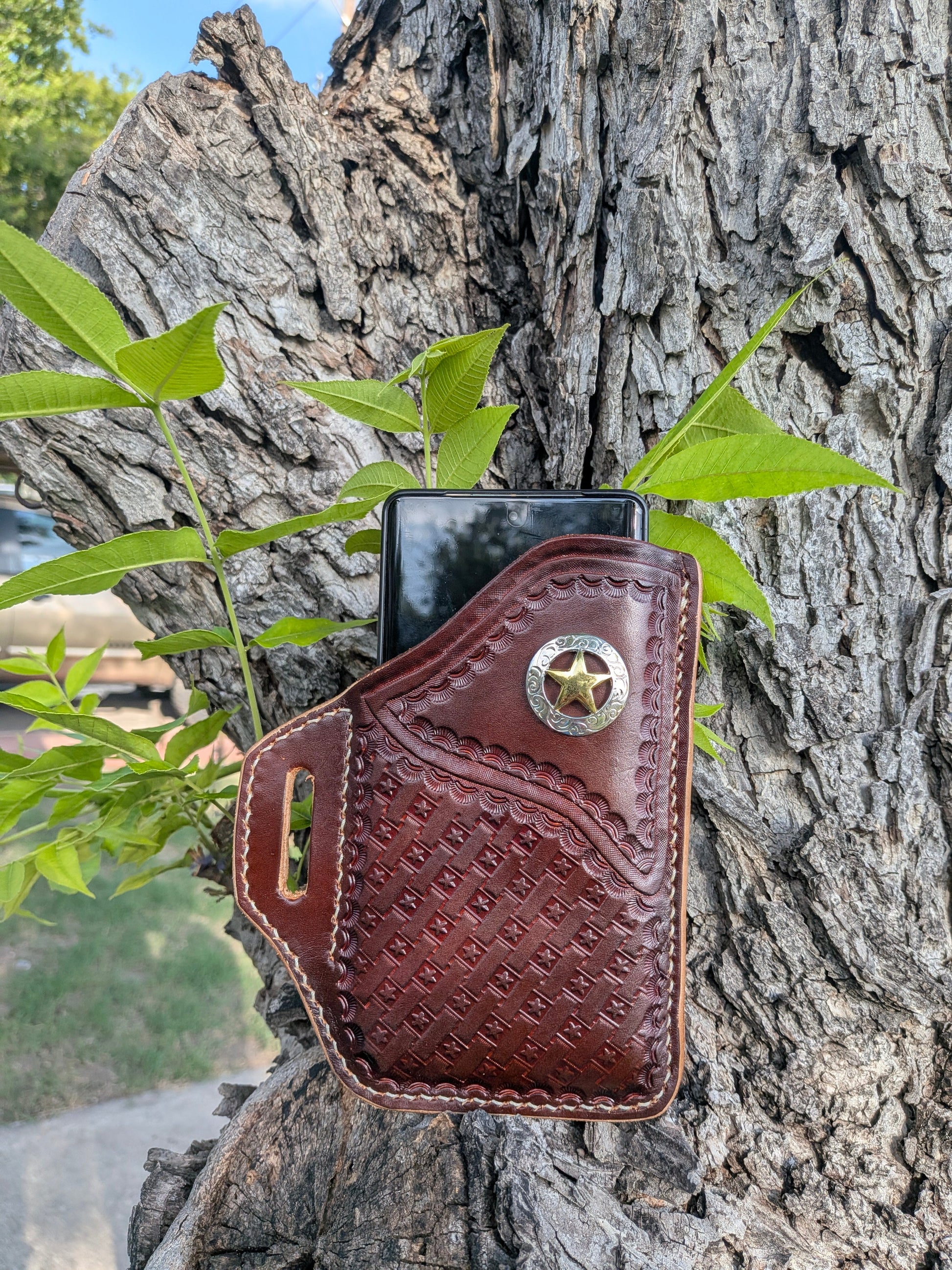 Leather Phone Holster (Copy) AnchorsAweighLeather