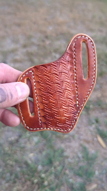 Custom pancake knife sheath, knife case, leather knife sheath, pocket knife scabbard, Pocket knife sheath, belt knife sheath