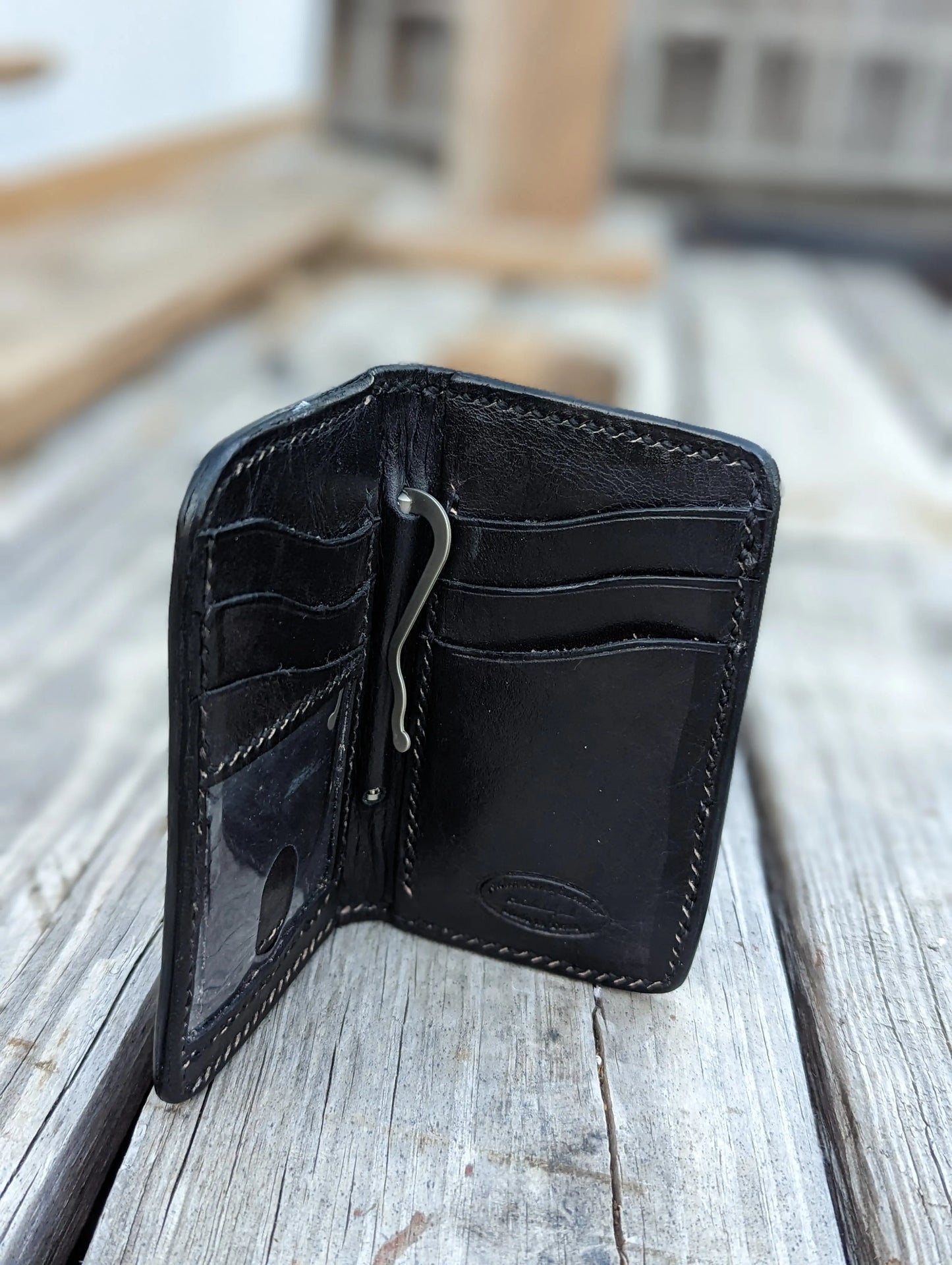 Black Genuine Alligator Skin Men's Vertical Wallet, Minimalist wallet, EDC, Wallet, The Executive Wallet AnchorsAweighLeather