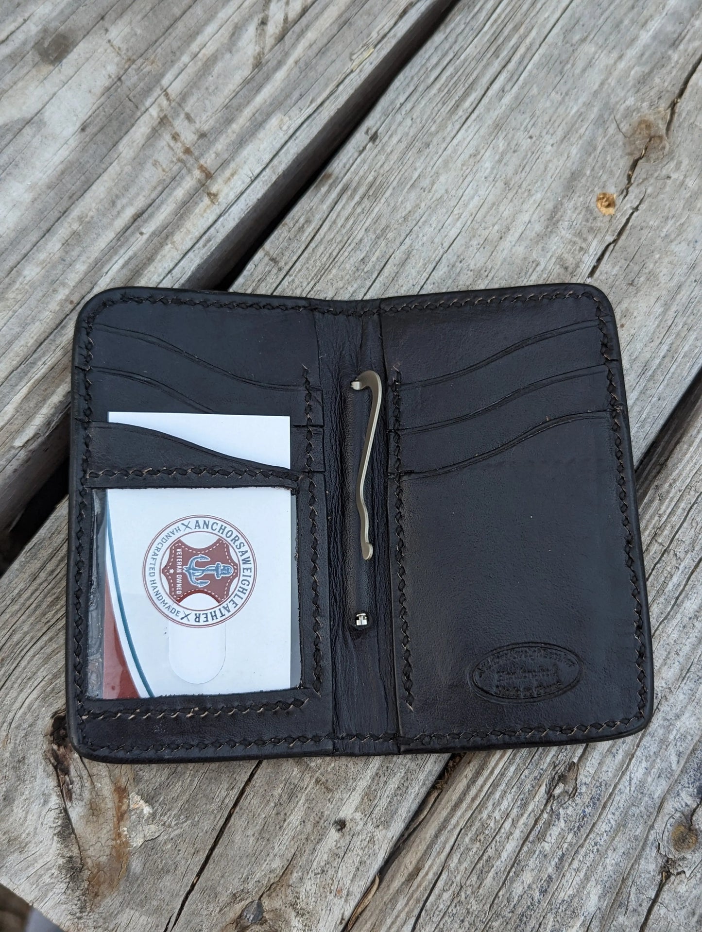 Black Genuine Alligator Skin Men's Vertical Wallet, Minimalist wallet, EDC, Wallet, The Executive Wallet AnchorsAweighLeather