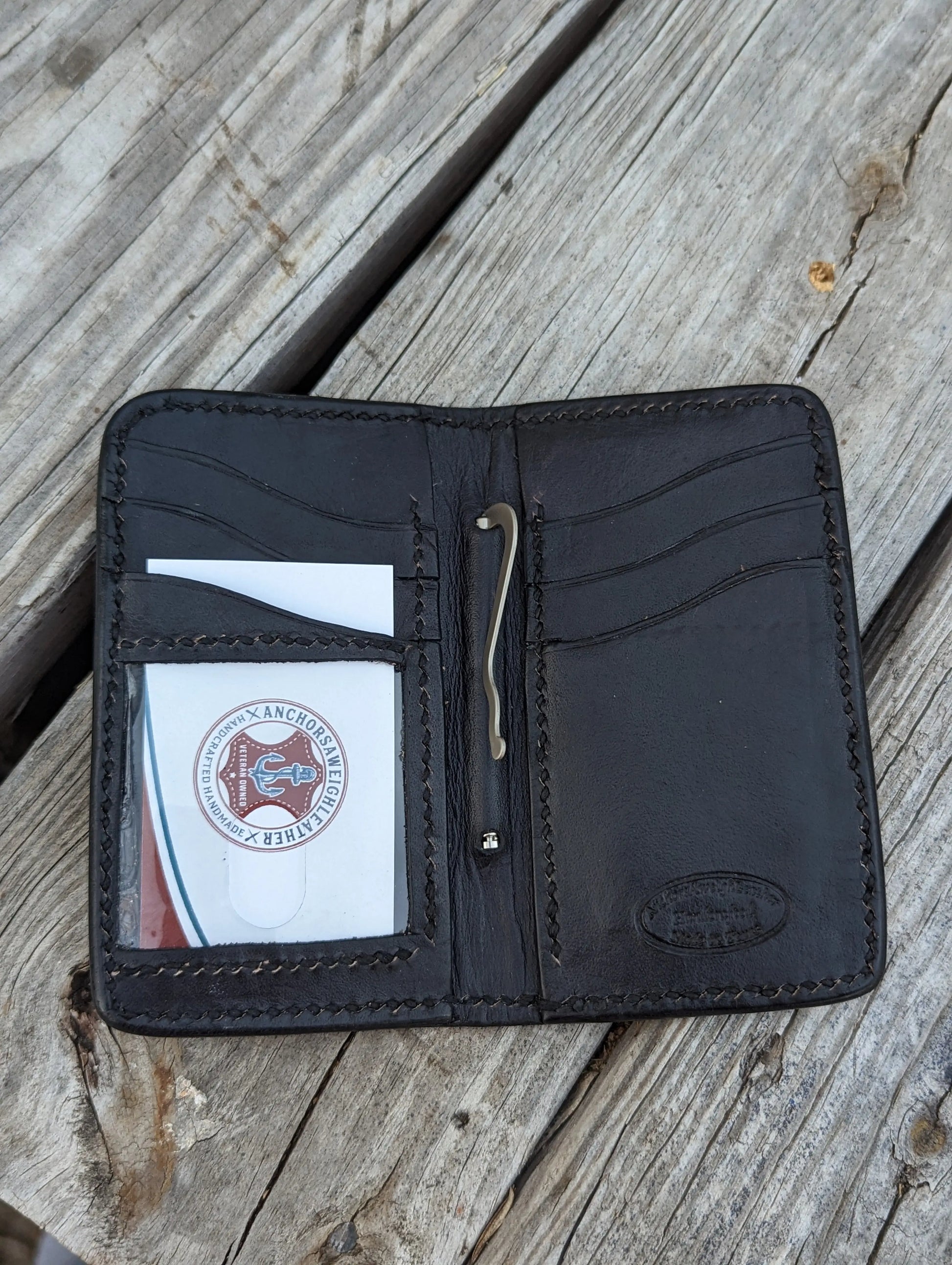 Black Genuine Alligator Skin Men's Vertical Wallet, Minimalist wallet, EDC, Wallet, The Executive Wallet AnchorsAweighLeather