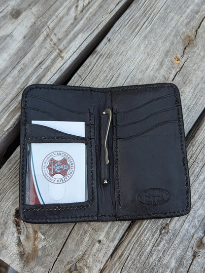 Black Genuine Alligator Skin Men's Vertical Wallet, Minimalist wallet, EDC, Wallet, The Executive Wallet AnchorsAweighLeather