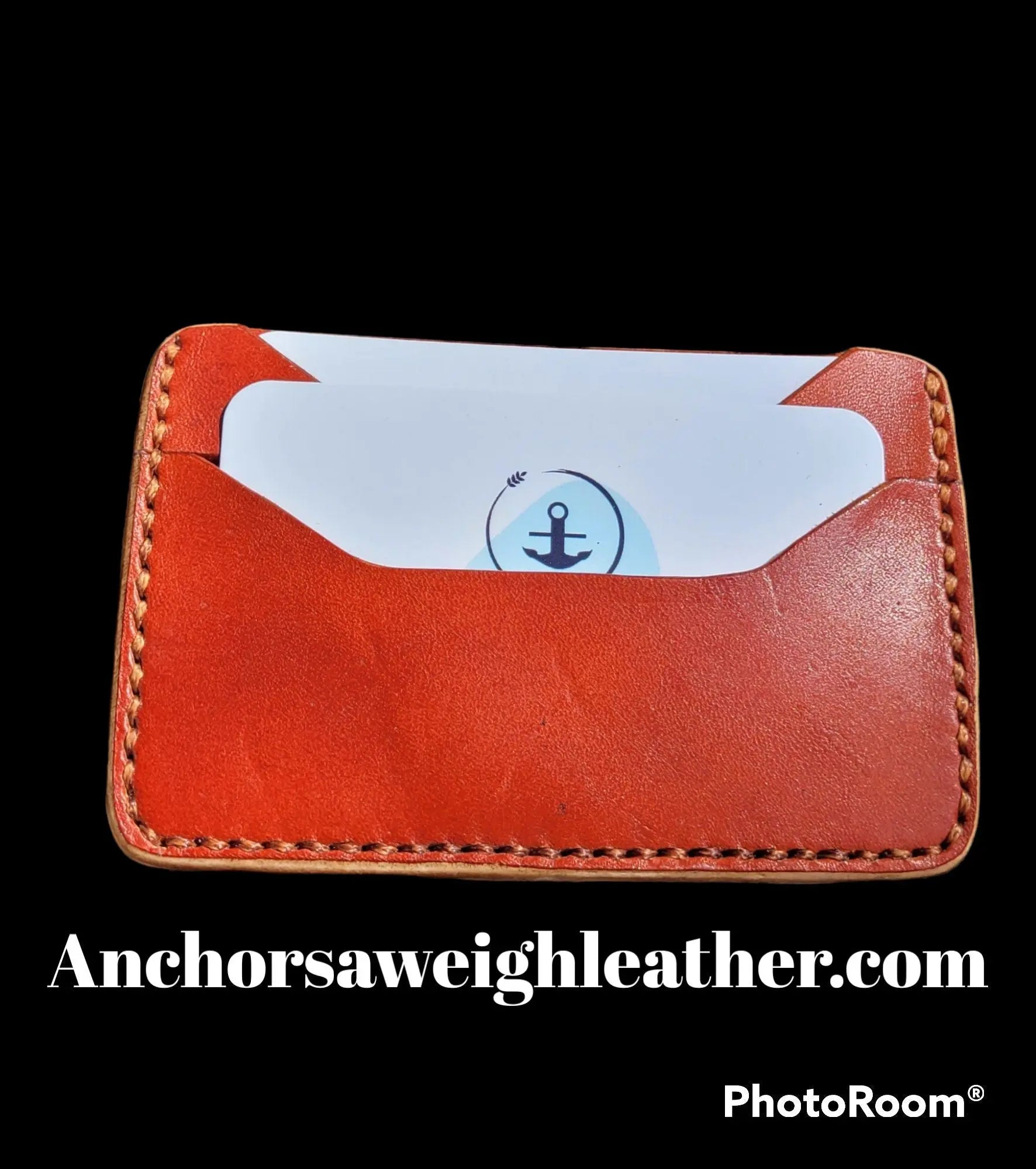 British Tan Slim Leather ELite Card Holder, Minimalist Card Wallet, EDC wallet AnchorsAweighLeather