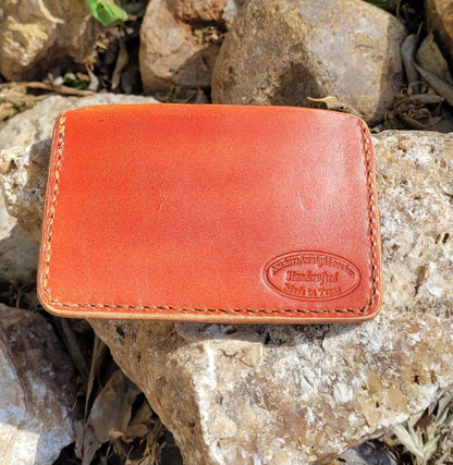 British Tan Slim Leather ELite Card Holder, Minimalist Card Wallet, EDC wallet AnchorsAweighLeather