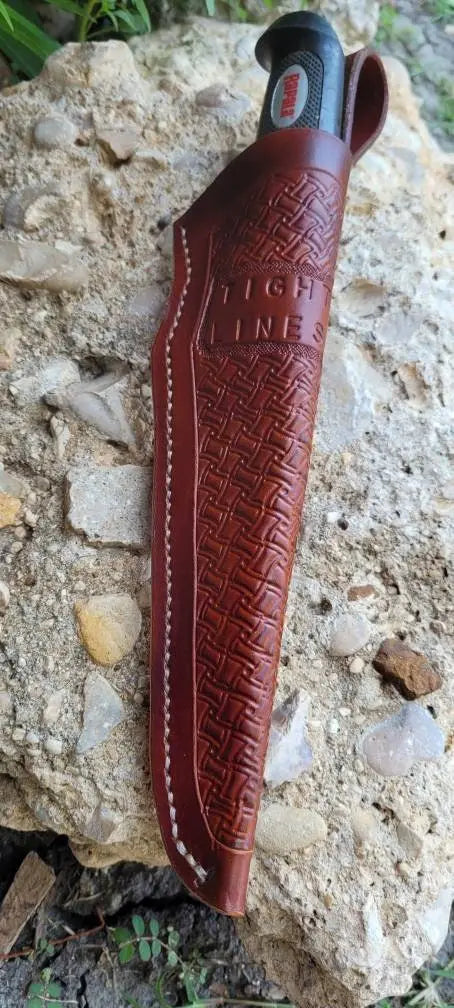 Custom Leather Filet Knife Sheath, Knife Sheath, Filet Knife Sheath AnchorsAweighLeather