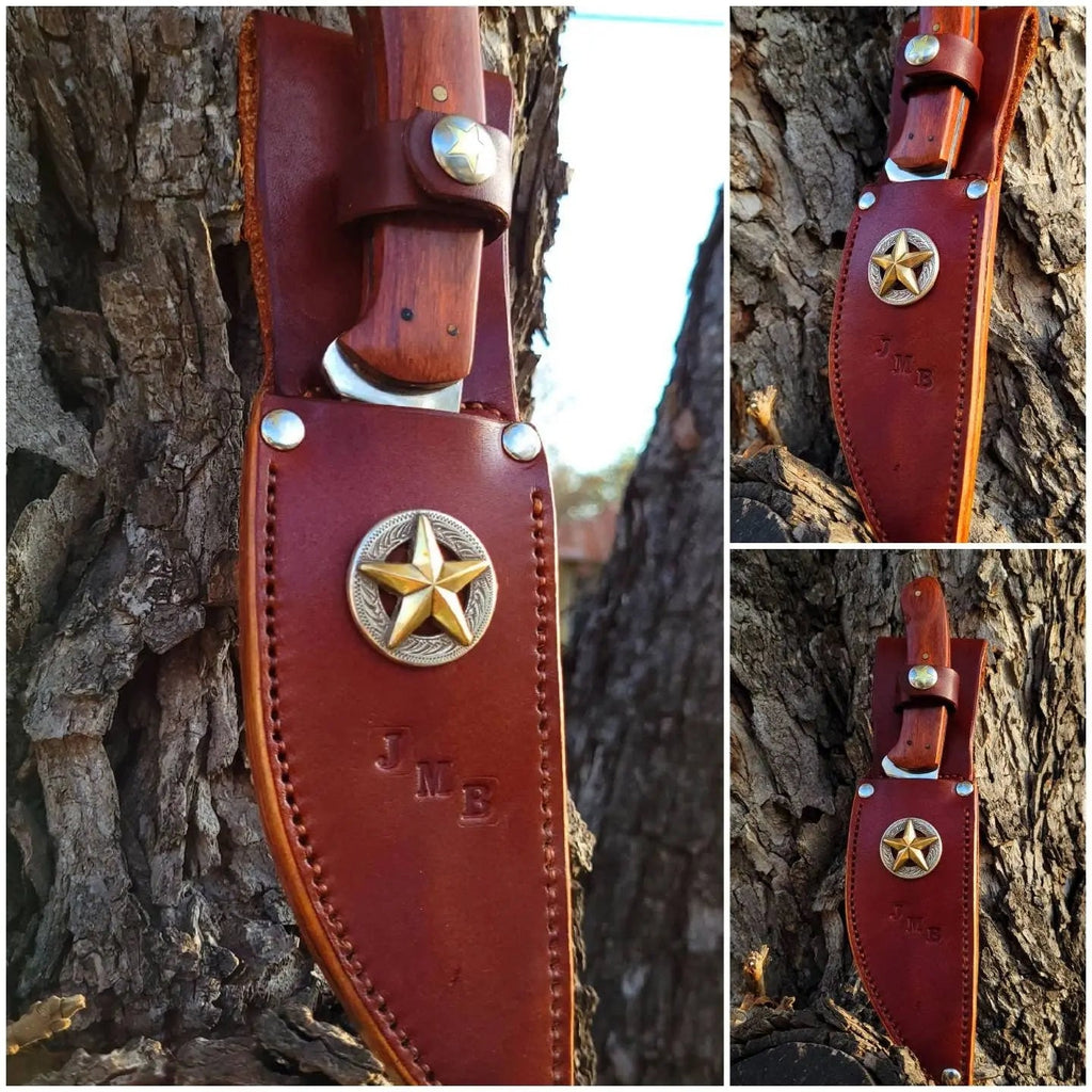 Custom Leather Knife Sheath, horizontal knife sheath AnchorsAweighLeather