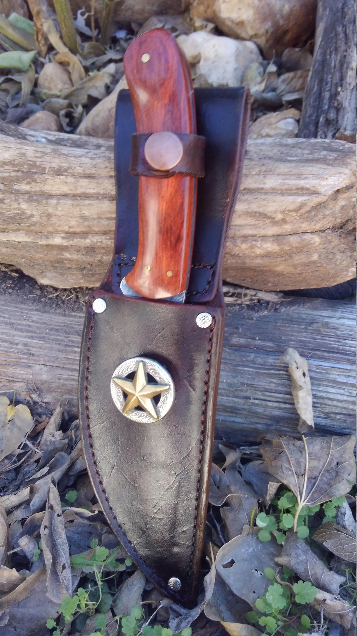 Custom Leather Knife Sheath, horizontal knife sheath AnchorsAweighLeather
