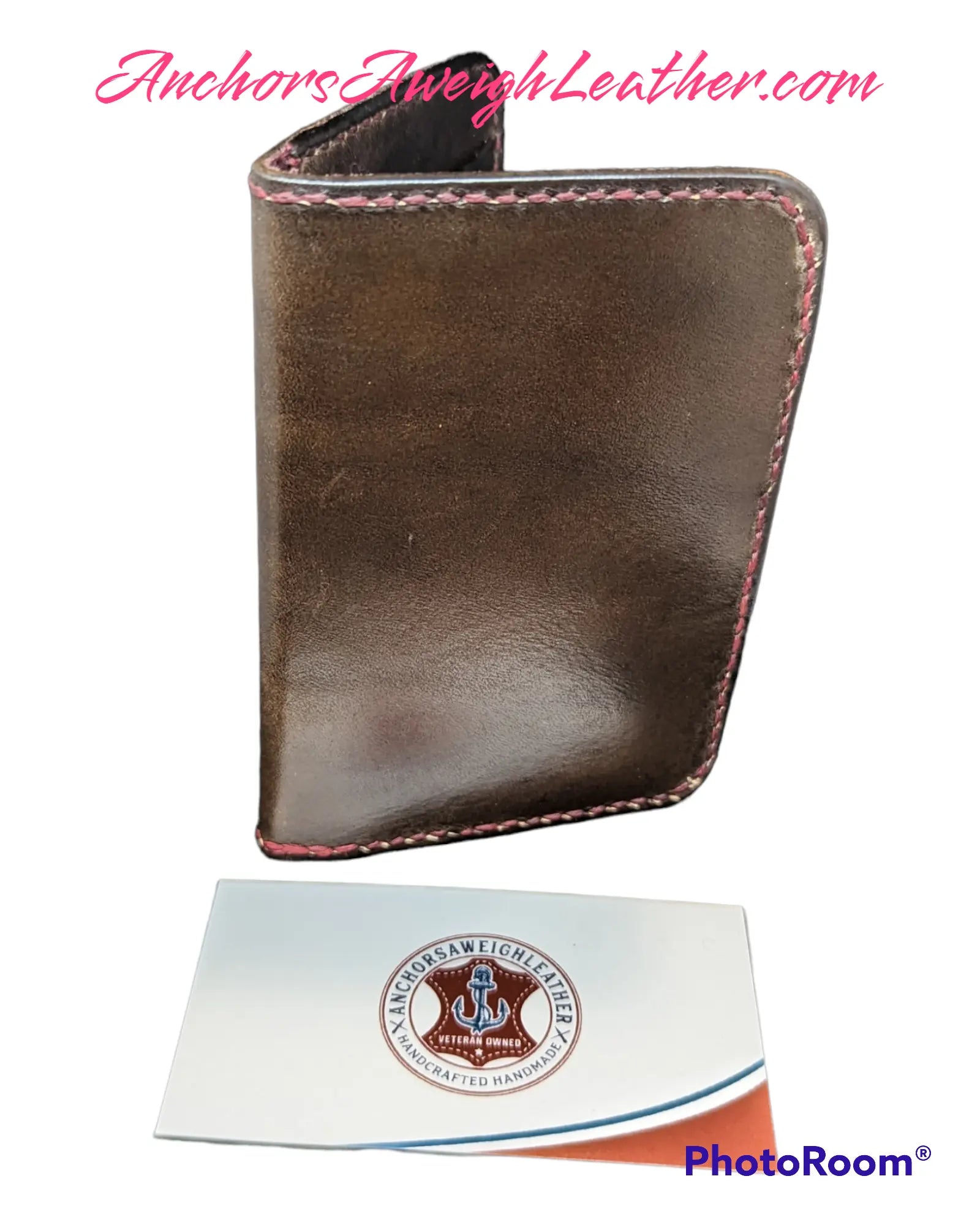 Leather Bifold Wallet, Minimalist Leather Wallet, Mens Slim Wallet, Card Wallet, Vertical Leather Wallet AnchorsAweighLeather