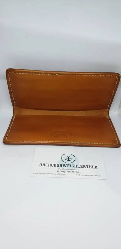 Leather Rose Checkbook Cover AnchorsAweighLeather