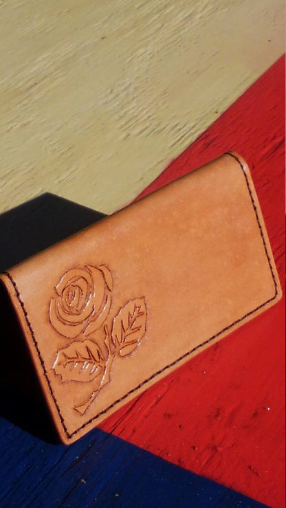 Leather Rose Checkbook Cover AnchorsAweighLeather
