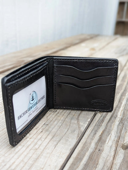 Mens leather wallet, leather wallet, leather billfold AnchorsAweighLeather