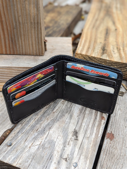 Black Genuine Alligator Skin Men's leather bi-fold wallet, leather wallet, leather billfold AnchorsAweighLeather
