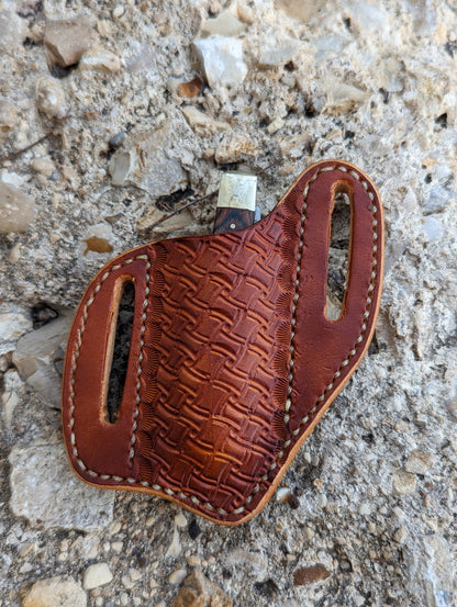 Custom pancake knife sheath, knife case, leather knife sheath, pocket knife scabbard, Pocket knife sheath, belt knife sheath AnchorsAweighLeather