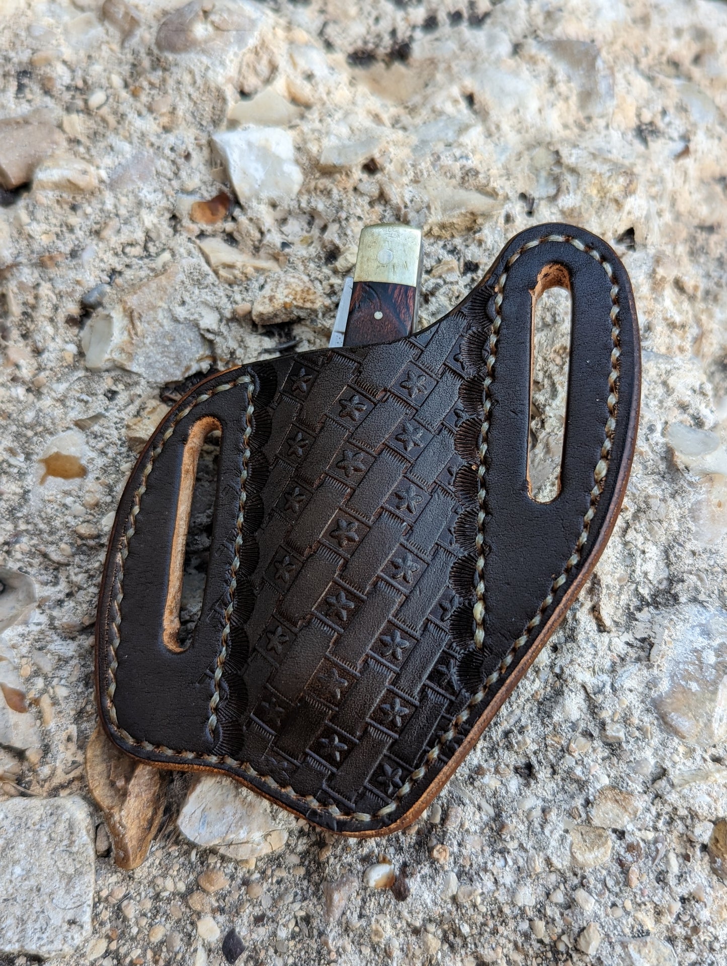 Custom pancake knife sheath, knife case, leather knife sheath, pocket knife scabbard, Pocket knife sheath AnchorsAweighLeather