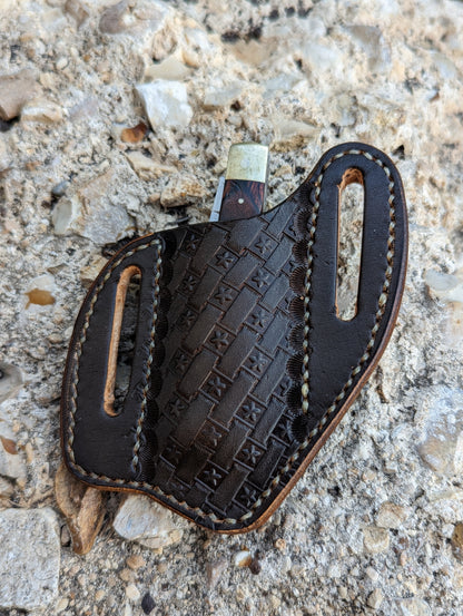 Custom pancake knife sheath, knife case, leather knife sheath, pocket knife scabbard, Pocket knife sheath AnchorsAweighLeather