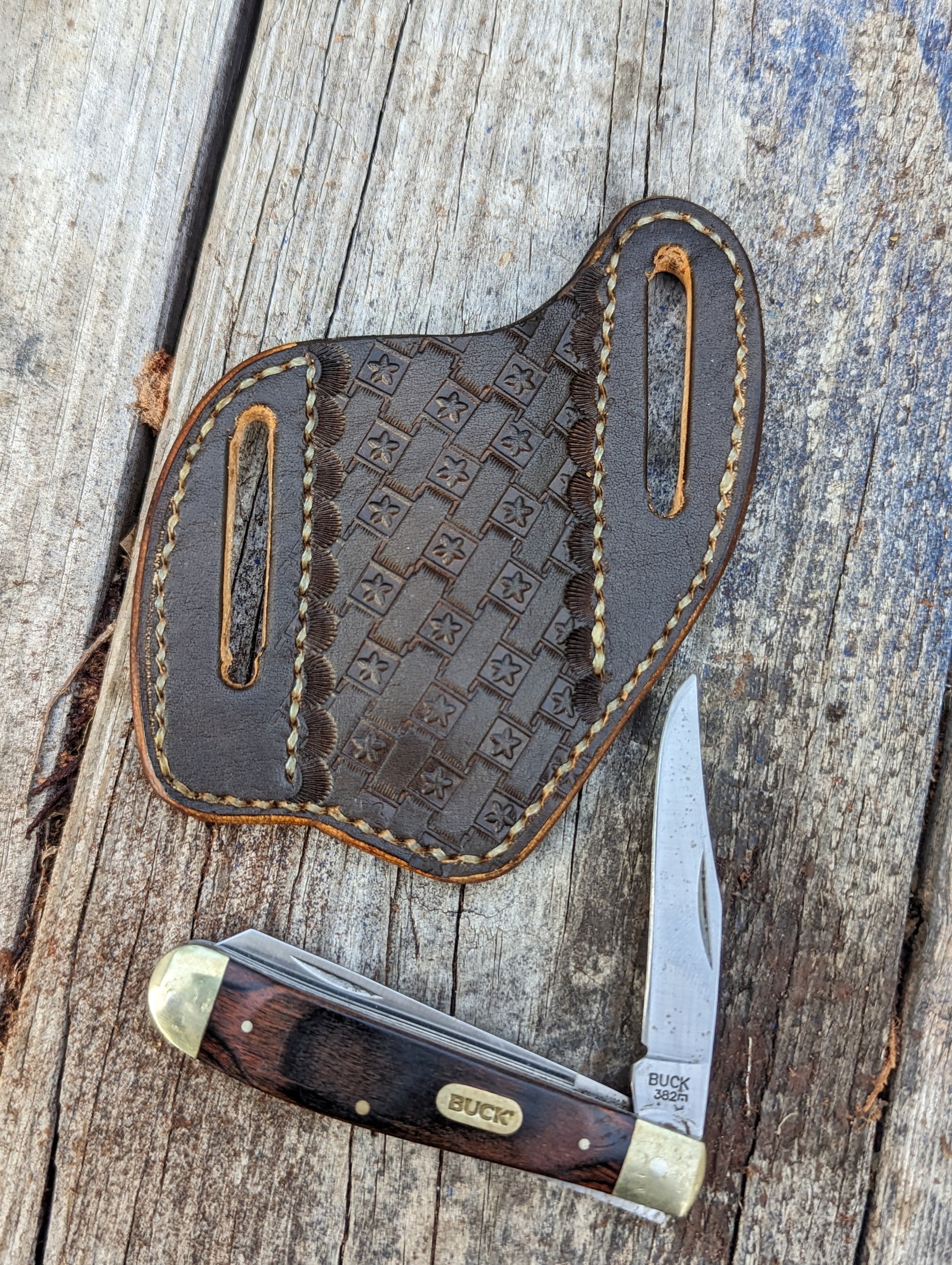 Custom pancake knife sheath, knife case, leather knife sheath, pocket knife scabbard, Pocket knife sheath AnchorsAweighLeather
