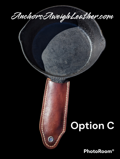 Cast Iron Skillet Leather Handle Cover AnchorsAweighLeather