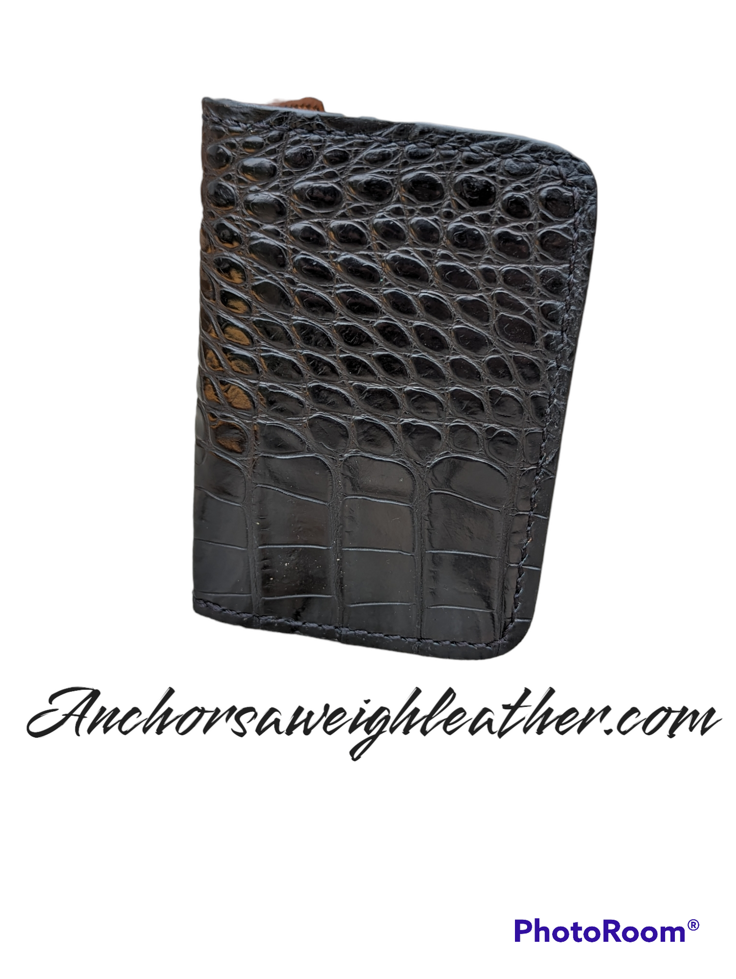 Black Genuine Alligator Skin Men's Vertical Wallet, Minimalist wallet, EDC, Wallet, The Executive Wallet, Premium Wallet AnchorsAweighLeather
