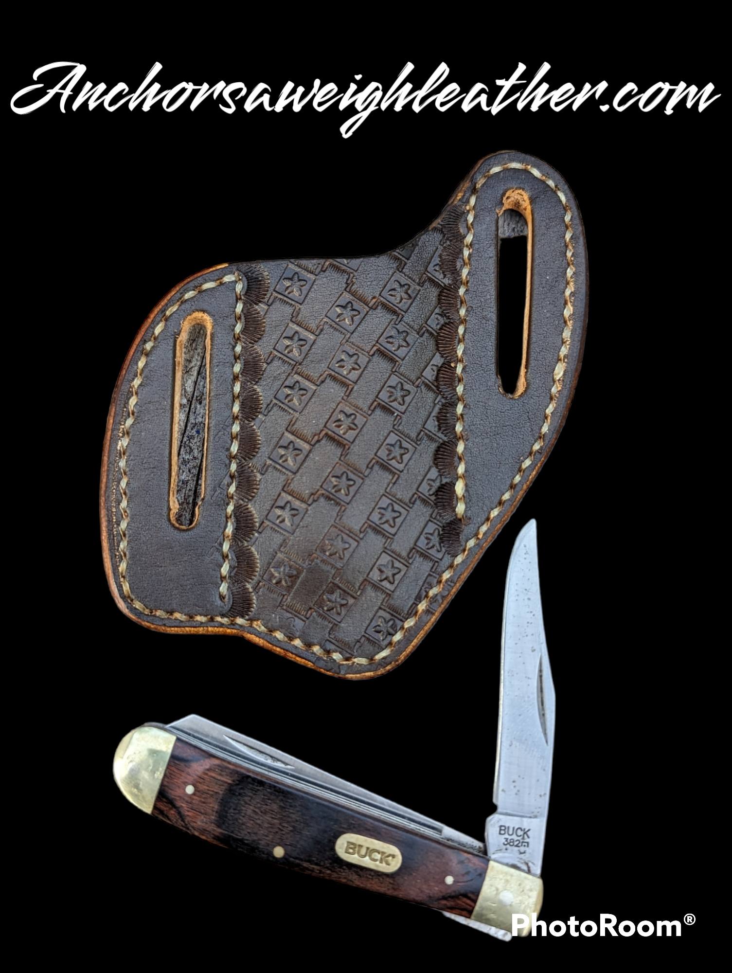 Custom pancake knife sheath, knife case, leather knife sheath, pocket knife scabbard, Pocket knife sheath AnchorsAweighLeather