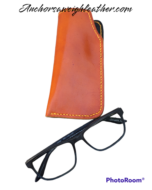 Leather Eyeglass Sleeve, Soft Eyeglass Case, EDC, Eyeglass sleeve, Leather eyeglass protector AnchorsAweighLeather