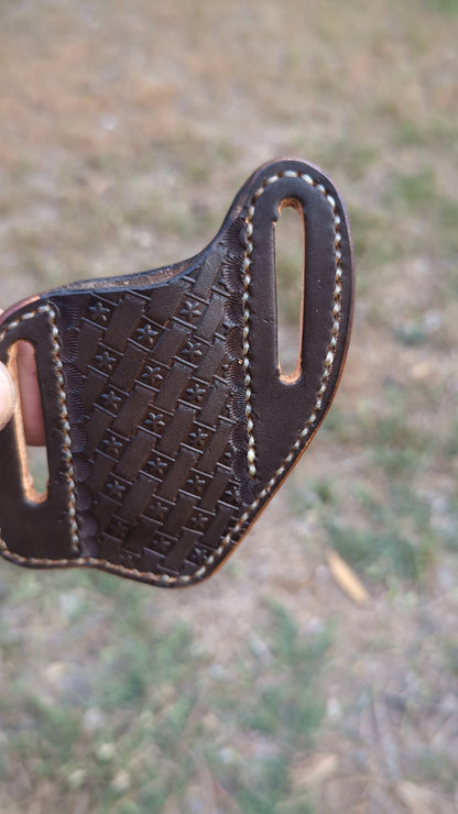 Custom pancake knife sheath, knife case, leather knife sheath, pocket knife scabbard, Pocket knife sheath