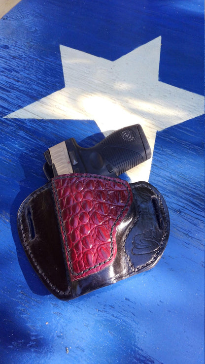 The VENOM saddle style holster, Pancake Holster, OWB Holster, Leather Holster, Holster, EDC AnchorsAweighLeather