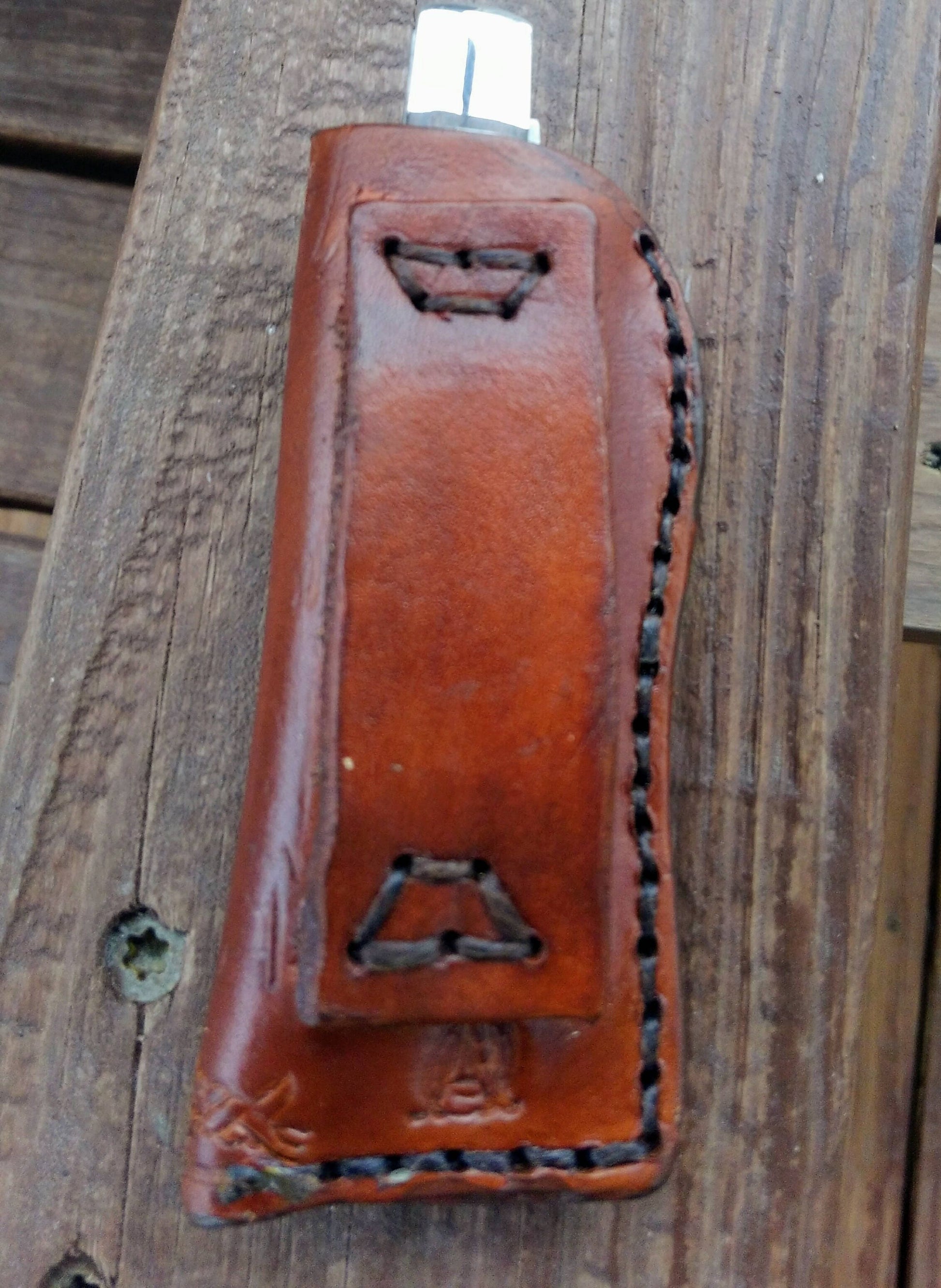 Custom leather knife sheath, folding knife case AnchorsAweighLeather