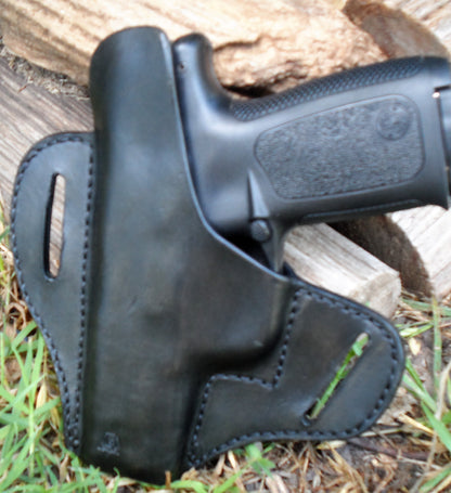 Smith & Wesson SDVE 9/40 cal saddle holster, OWB Holster, Leather Holster, Holster, EDC AnchorsAweighLeather