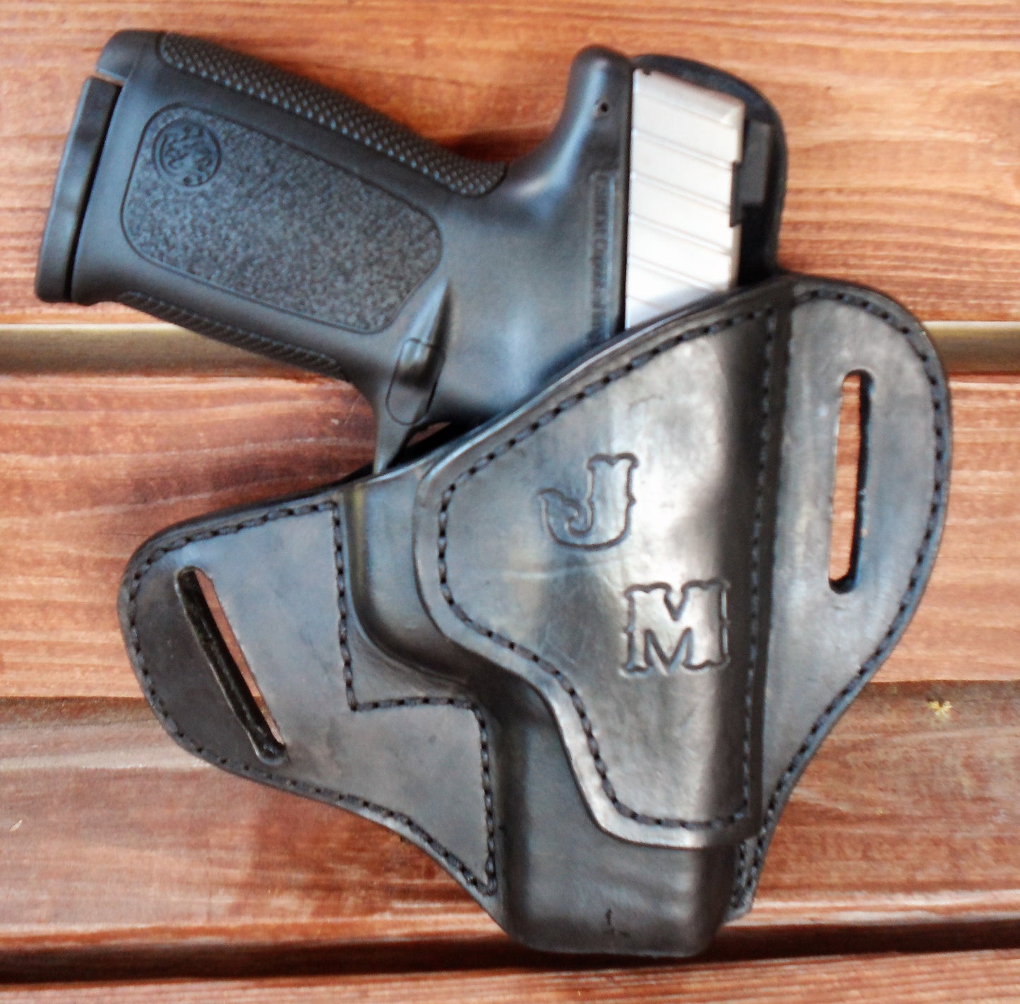 Smith & Wesson SDVE 9/40 cal saddle holster, OWB Holster, Leather Holster, Holster, EDC AnchorsAweighLeather