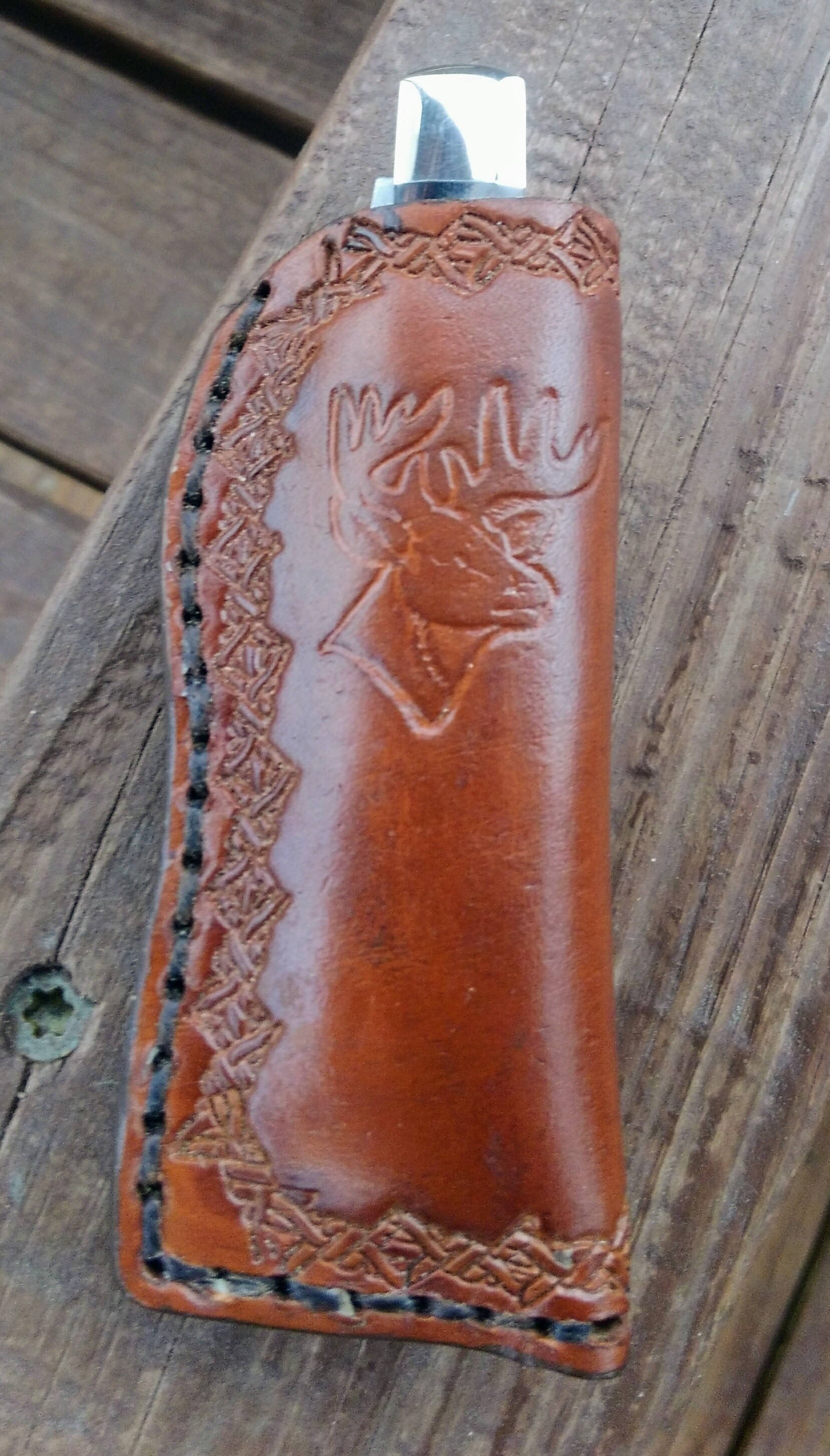 Custom leather knife sheath, folding knife case AnchorsAweighLeather