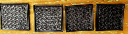 Leather Coaster Set, Drink Coaster Square, Genuine Leather Coaster AnchorsAweighLeather
