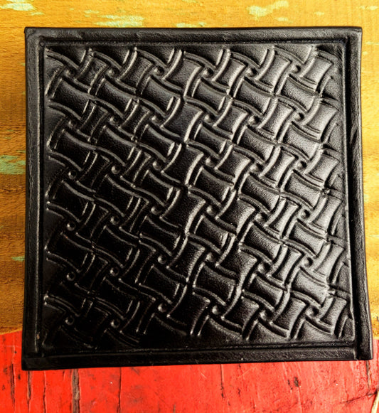 Leather Coaster Set, Drink Coaster Square, Genuine Leather Coaster AnchorsAweighLeather