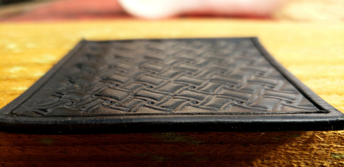 Leather Coaster Set, Drink Coaster Square, Genuine Leather Coaster AnchorsAweighLeather