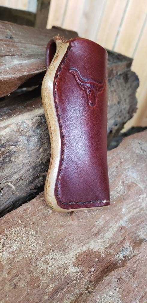 Custom leather knife sheath, case, pocket knife case, EDC AnchorsAweighLeather