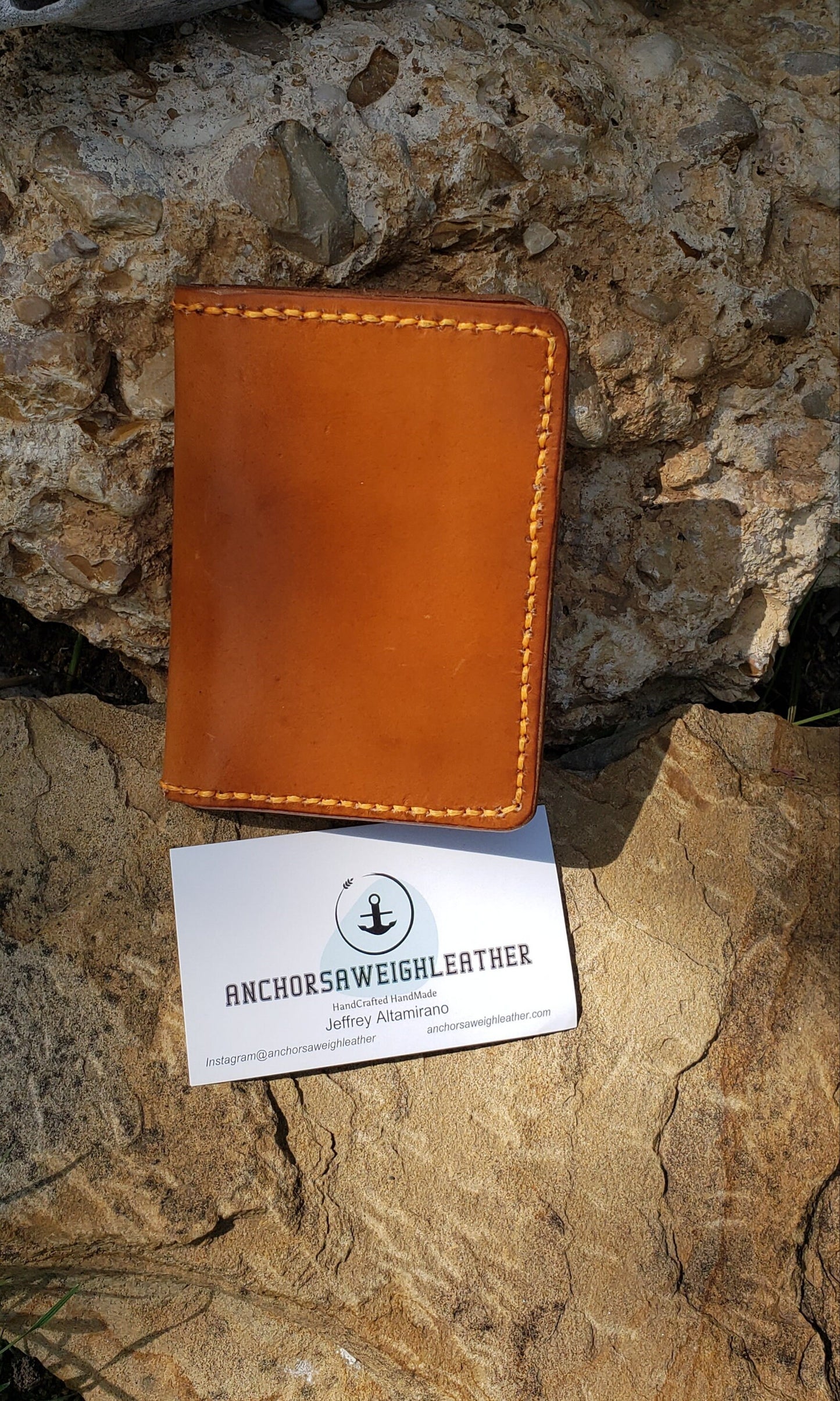 Western Vertical Wallet, Minimalist wallet, EDC, Wallet AnchorsAweighLeather