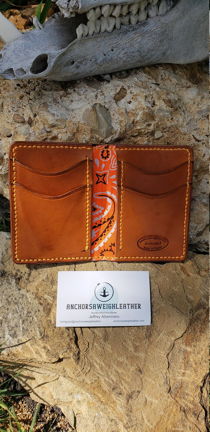 Western Vertical Wallet, Minimalist wallet, EDC, Wallet AnchorsAweighLeather