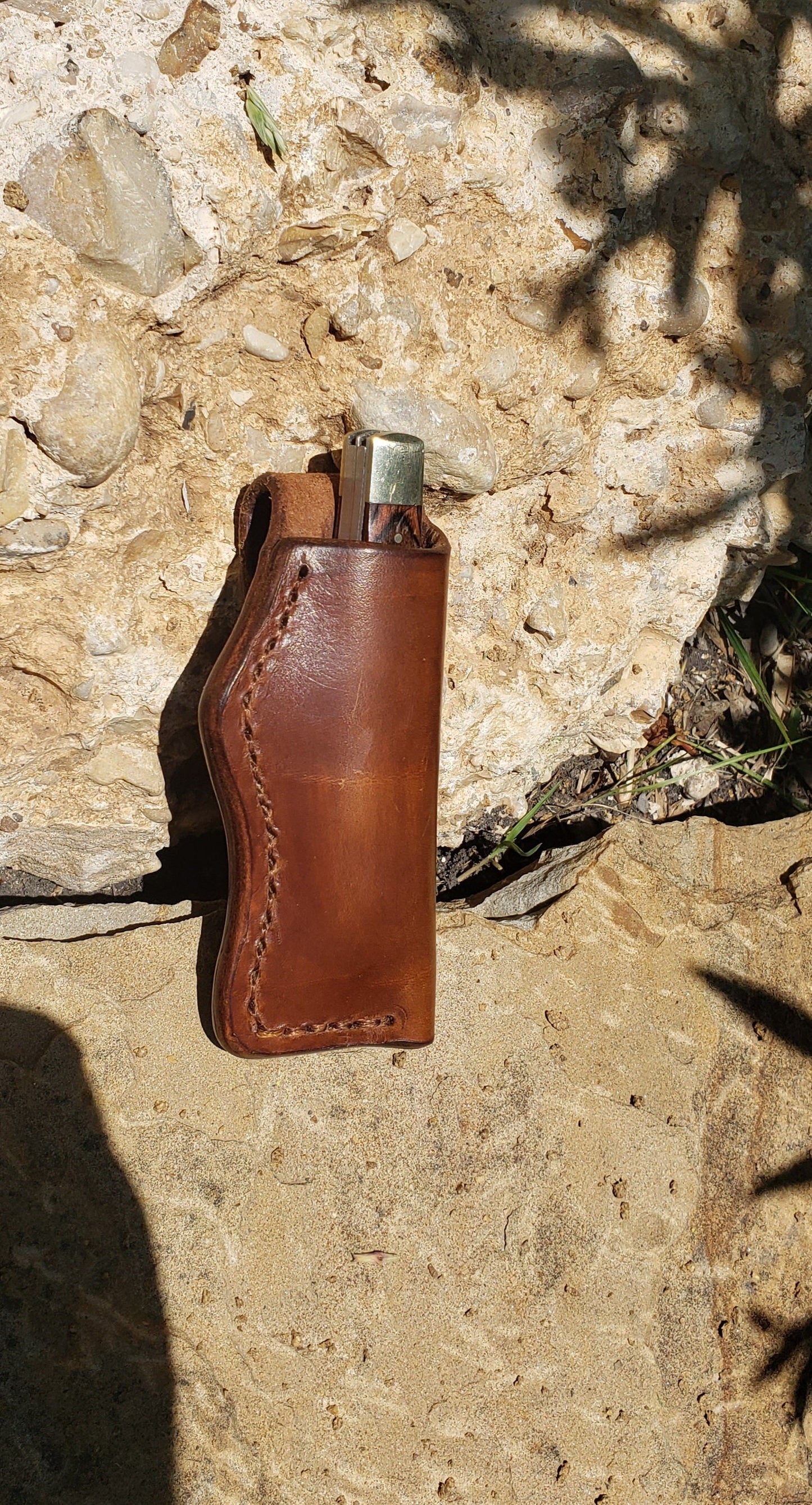 Custom leather knife sheath, case, pocket knife sheath, EDC AnchorsAweighLeather