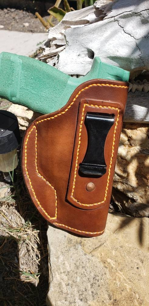 Custom Leather IWB holster, Leather Holster, Conceal Carry Holster AnchorsAweighLeather