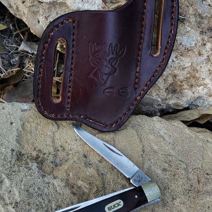 Custom pancake knife sheath, knife case, leather knife sheath, pocket knife scabbard, Pocket knife sheath AnchorsAweighLeather
