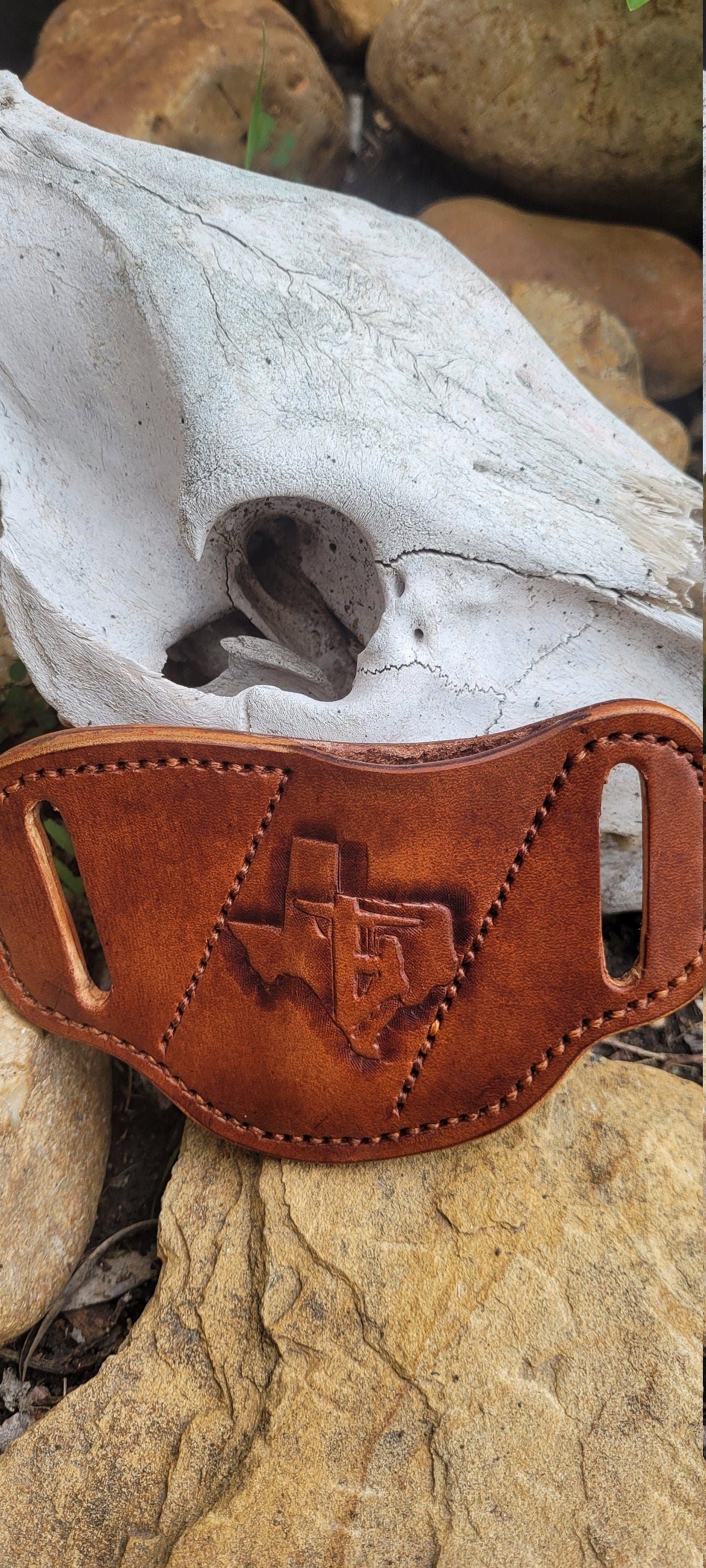 Texas Lineman pancake leather knife sheath, pancake knife sheath,  pocket knife scabbard, Pocket knife sheath AnchorsAweighLeather