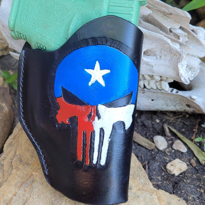Texas punisher gun holster, Leather Holster, Holster, EDC, OWB Holster AnchorsAweighLeather