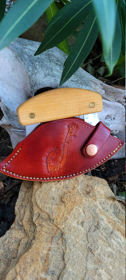 ULU knife sheath, ULU knife scabbard AnchorsAweighLeather