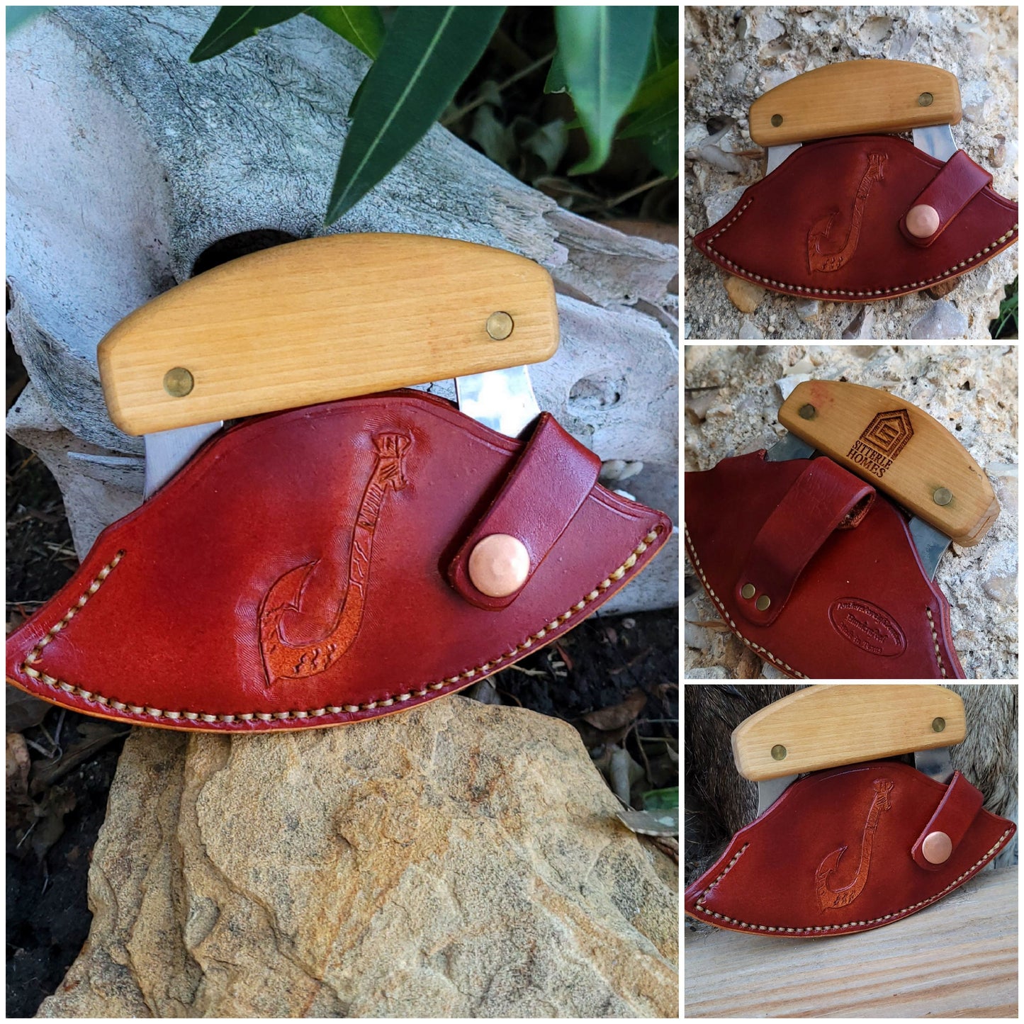 ULU knife sheath, ULU knife scabbard AnchorsAweighLeather