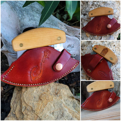 ULU knife sheath, ULU knife scabbard AnchorsAweighLeather