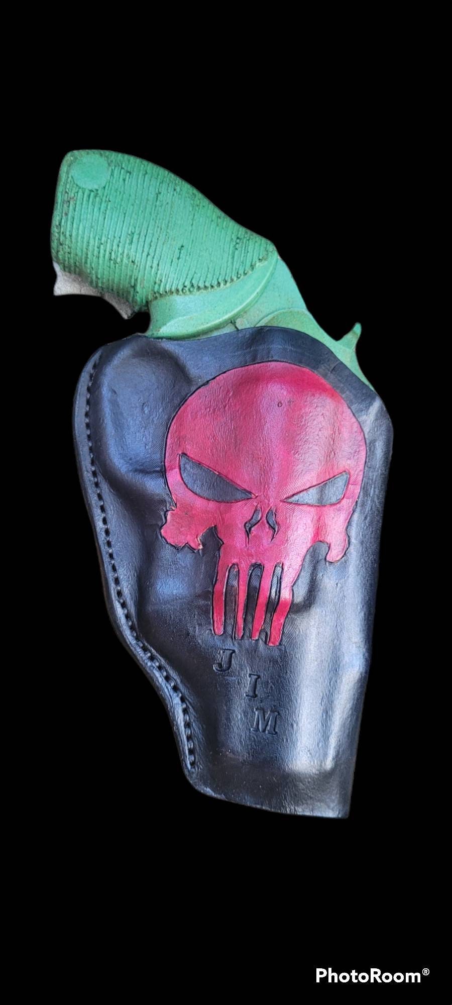 Taurus Judge 2.5in barrel OWB Holster, Punisher Skull Holster, Judge Holster, Leather Holster, Holster, EDC AnchorsAweighLeather