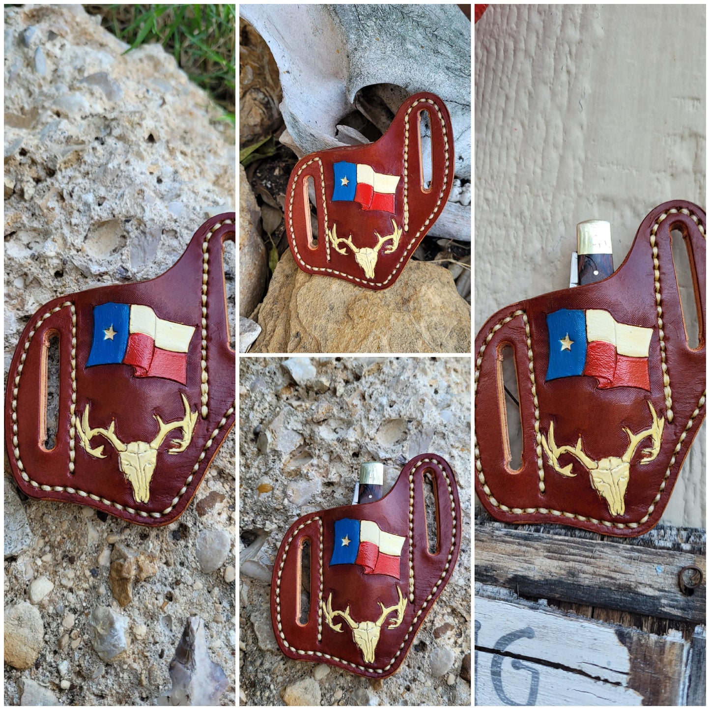 Custom Texas pancake knife sheath, knife case, leather knife sheath, pocket knife scabbard, Pocket knife sheath, custom knife sheath AnchorsAweighLeather
