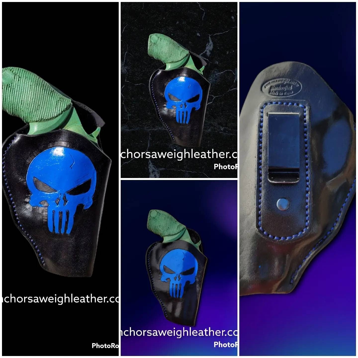 Taurus Judge 2.5in barrel OWB Holster, Punisher Skull Holster, Judge Holster, Leather Holster, Holster, EDC AnchorsAweighLeather