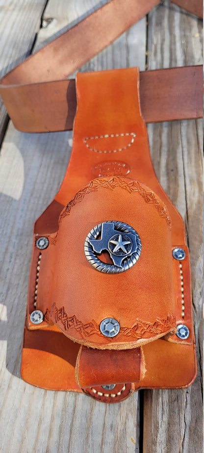 Leather Beer Holster, Beer Accessory, BBQ Accessory AnchorsAweighLeather