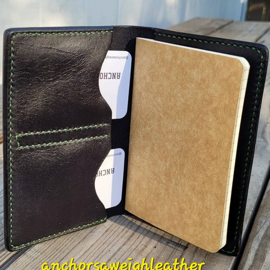 Leather Passport Holder, Travel Wallet, Passport Wallet, field note cover, leather journal AnchorsAweighLeather